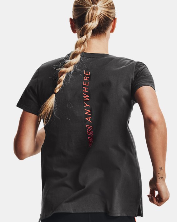 T-shirt à manches courtes UA Run Anywhere pour femme, Gray, pdpMainDesktop image number 0